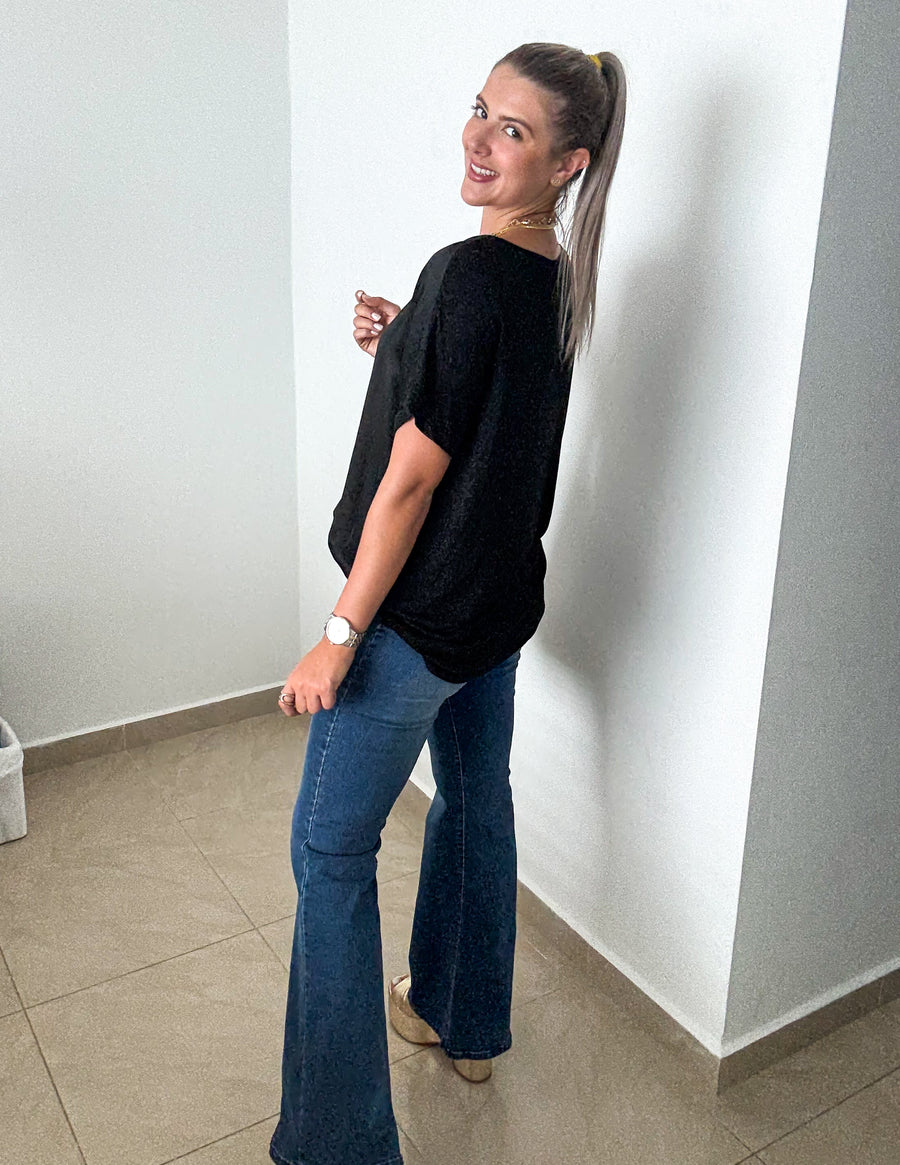 BLACK SILKY BLOUSE