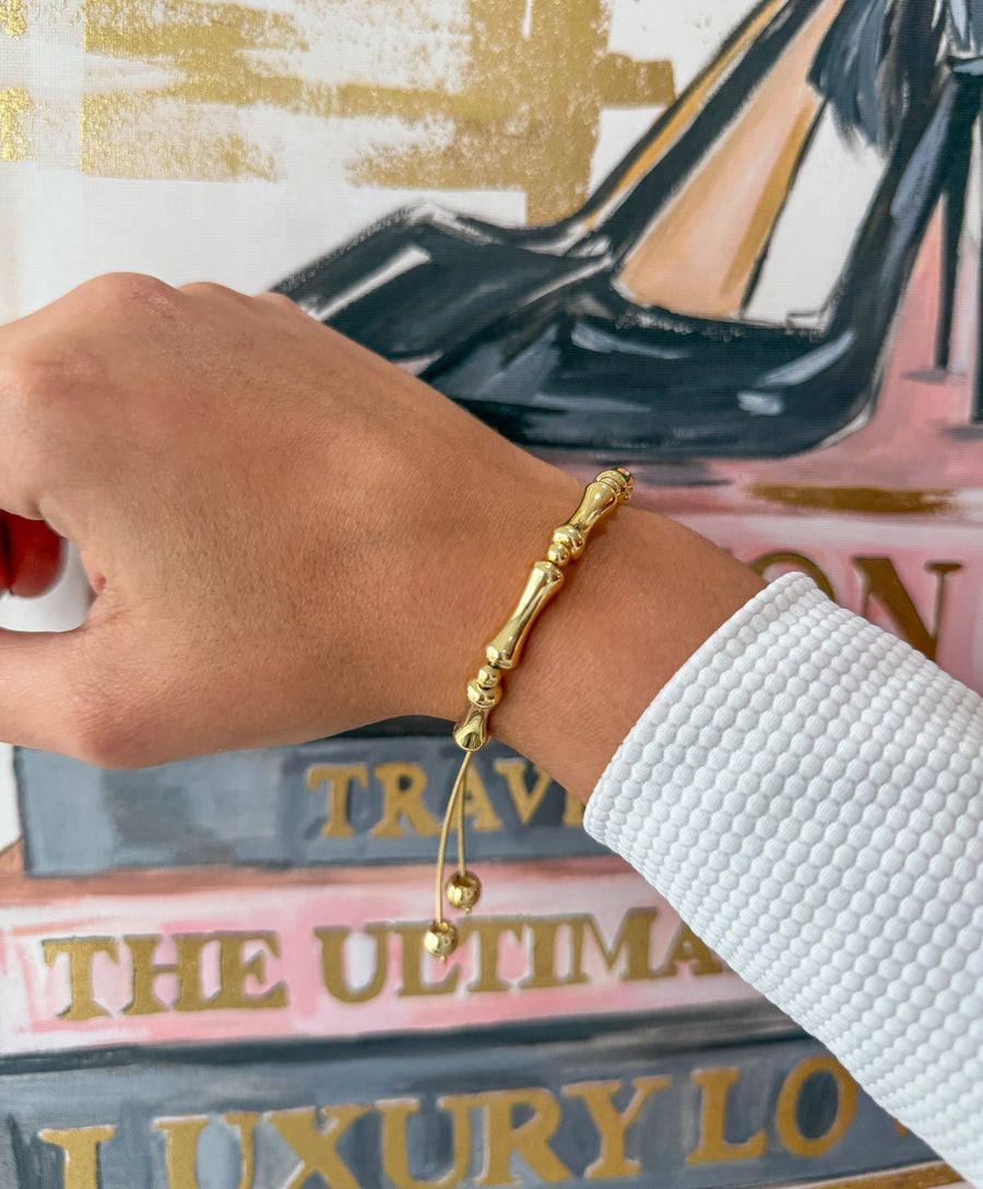 GOLD BAMBOO ADJUSTABLE BRACELET