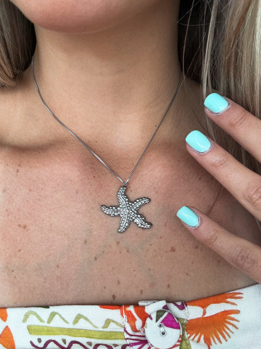 SILVER STARFISH ADJUSTABLE NECKLACE