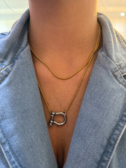 TWO TONE CLOSURE LAYERED NECKLACE