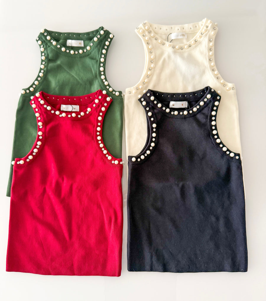PEARL/RHINESTONE TANK TOPS