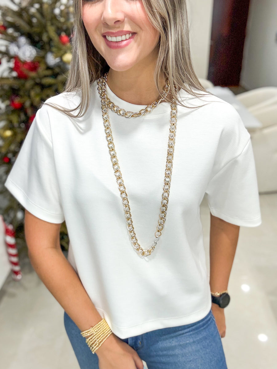 WHITE SHORT SLEEVE TEE