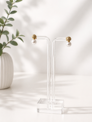 PAVÉ/PEARL EAR STUD EARRINGS
