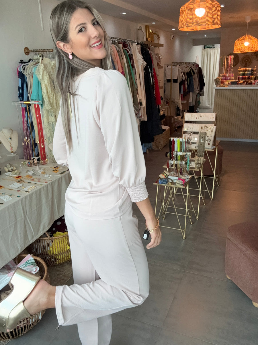 BLUSH PINK TOP & PANT SET