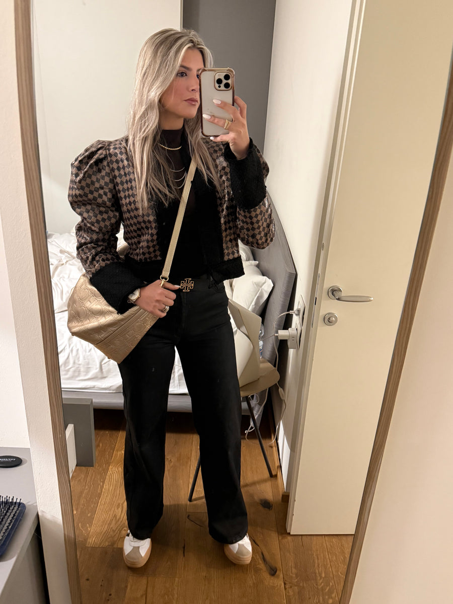 BROWN MOTO JACKET