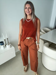 BRICK PLEATED BLOUSE
