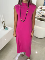 PINK MOCK NECK DRESS