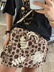 LEOPARD PATCHWORK SKIRT