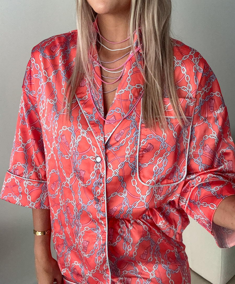 SATIN CORAL CHAINS PRINT SET