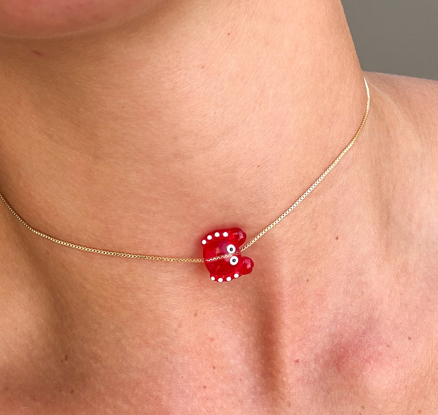 RED CRAB ADJUSTABLE NECKLACE