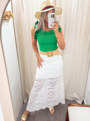 RUFFLE RIBBED KNIT SLEEVELESS BLOUSE