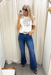 WHITE CAFÉ & RON MID-LENGTH T-SHIRT