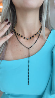 GEOMETRIC BLACK/GOLD NECKLACE