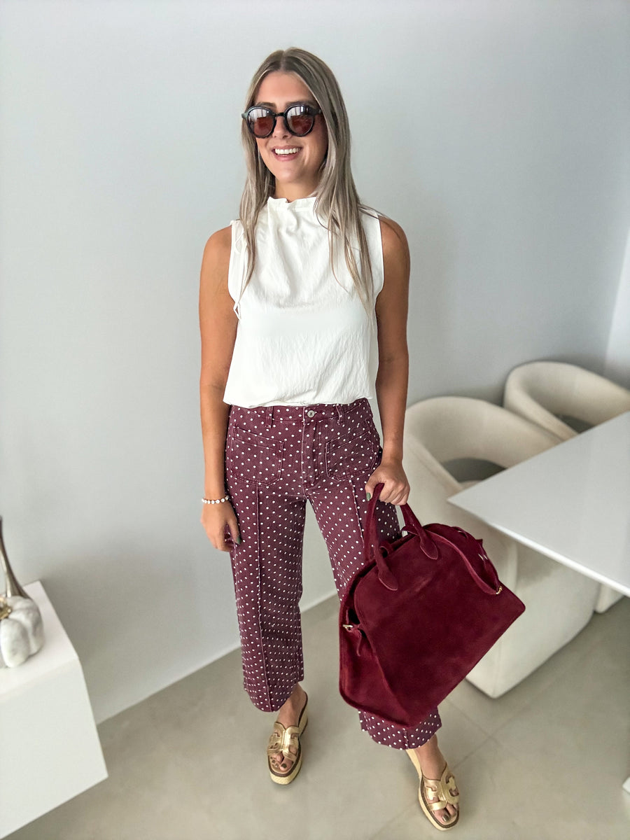 IVORY MOCK CINCHED BLOUSE
