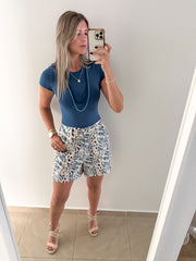 BLUE LEOPARD SHORTS