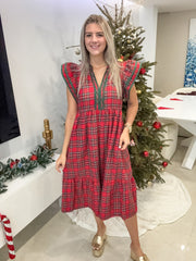 RED CHRISTMAS MIDI DRESS