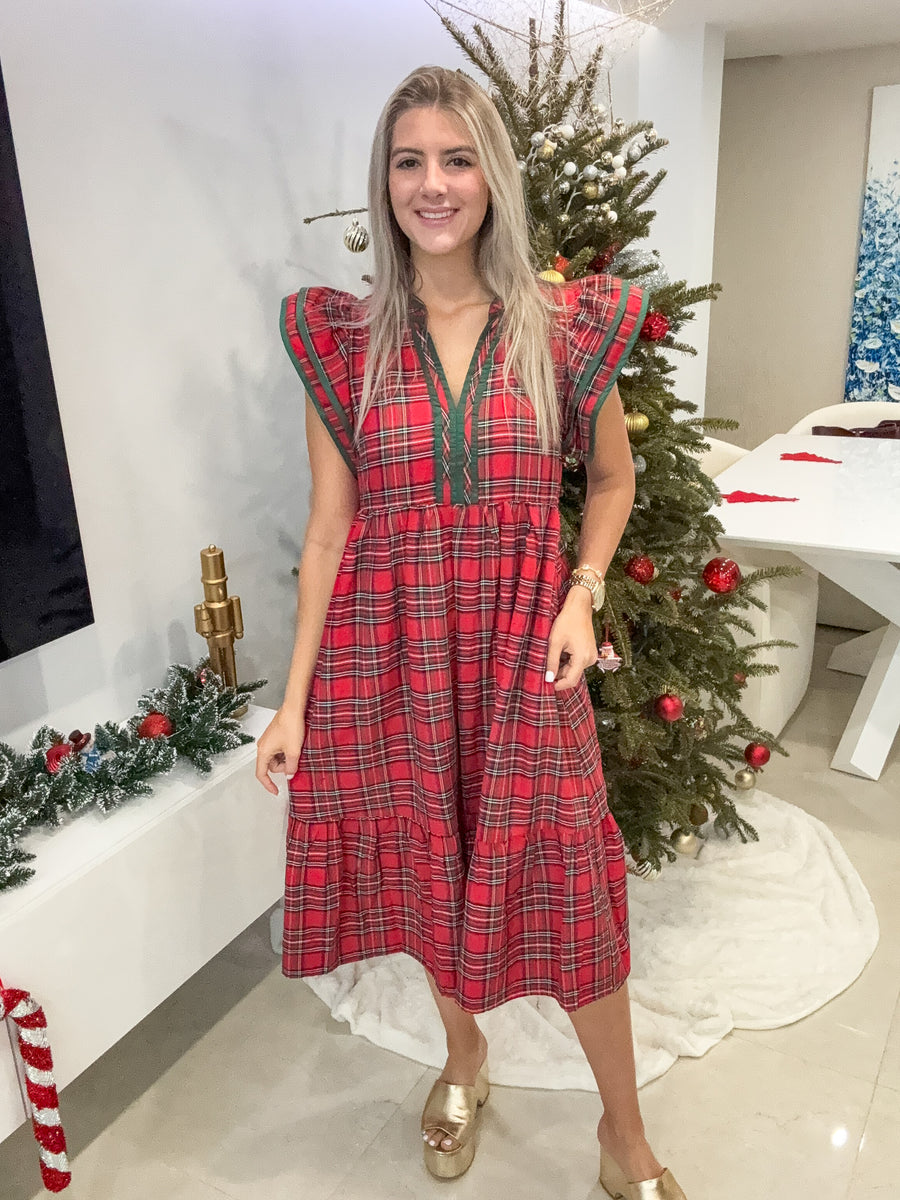 RED CHRISTMAS MIDI DRESS