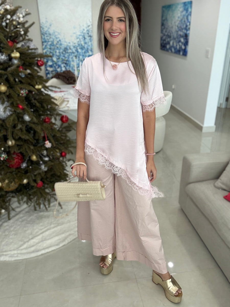 PASTEL SATIN LACE TOPS