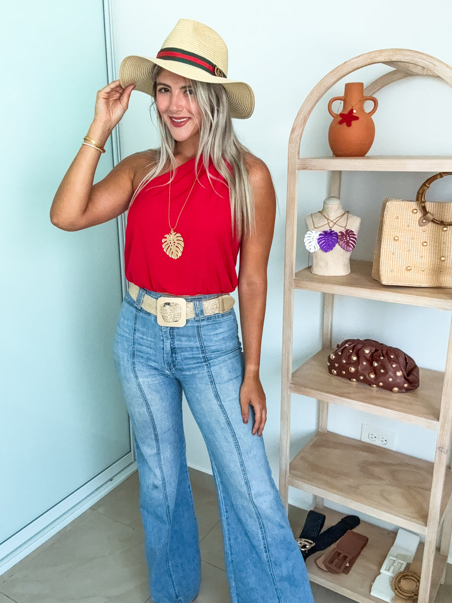 ONE SHOULDER KNOT BLOUSE