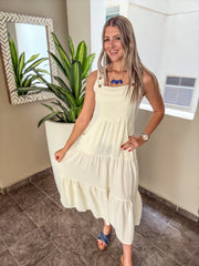 IVORY OVERALL DRESS