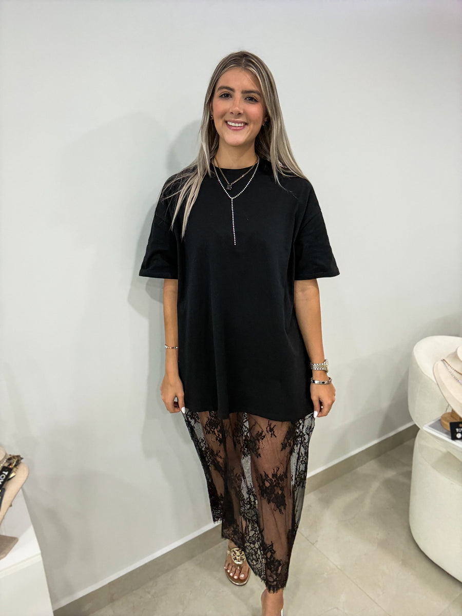 T-SHIRT LACE DRESS