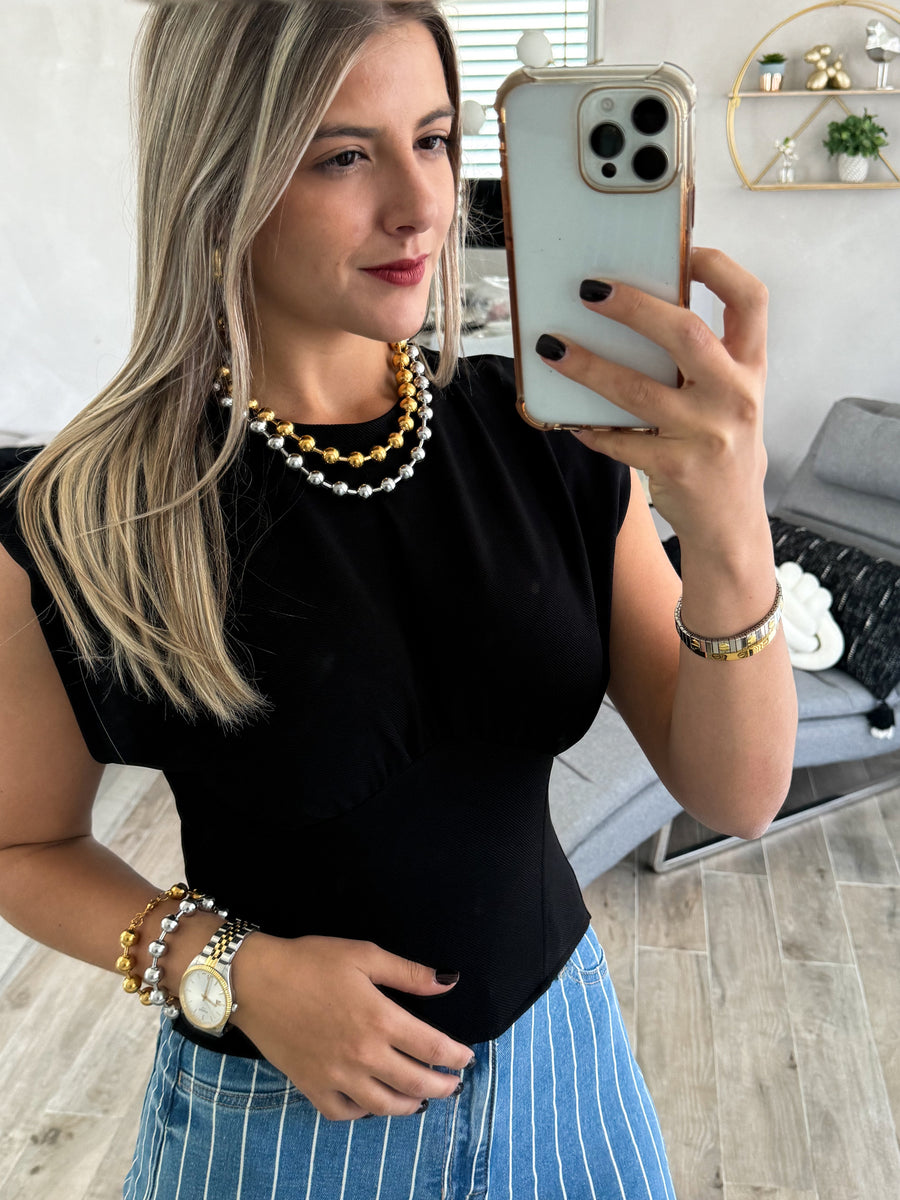 BLACK CORSET TOP