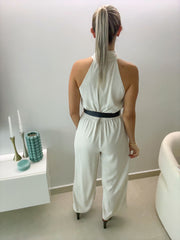 GRAY HALTER JUMPSUIT