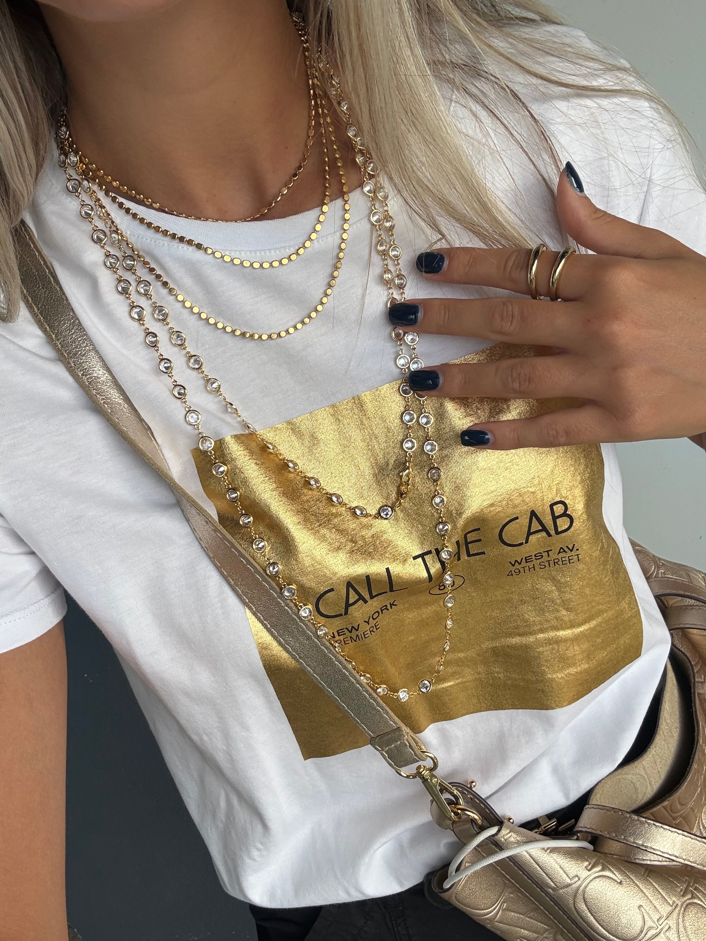 60" GOLD 8mm CUBIC ZIRCONIA ENDLESS NECKLACE