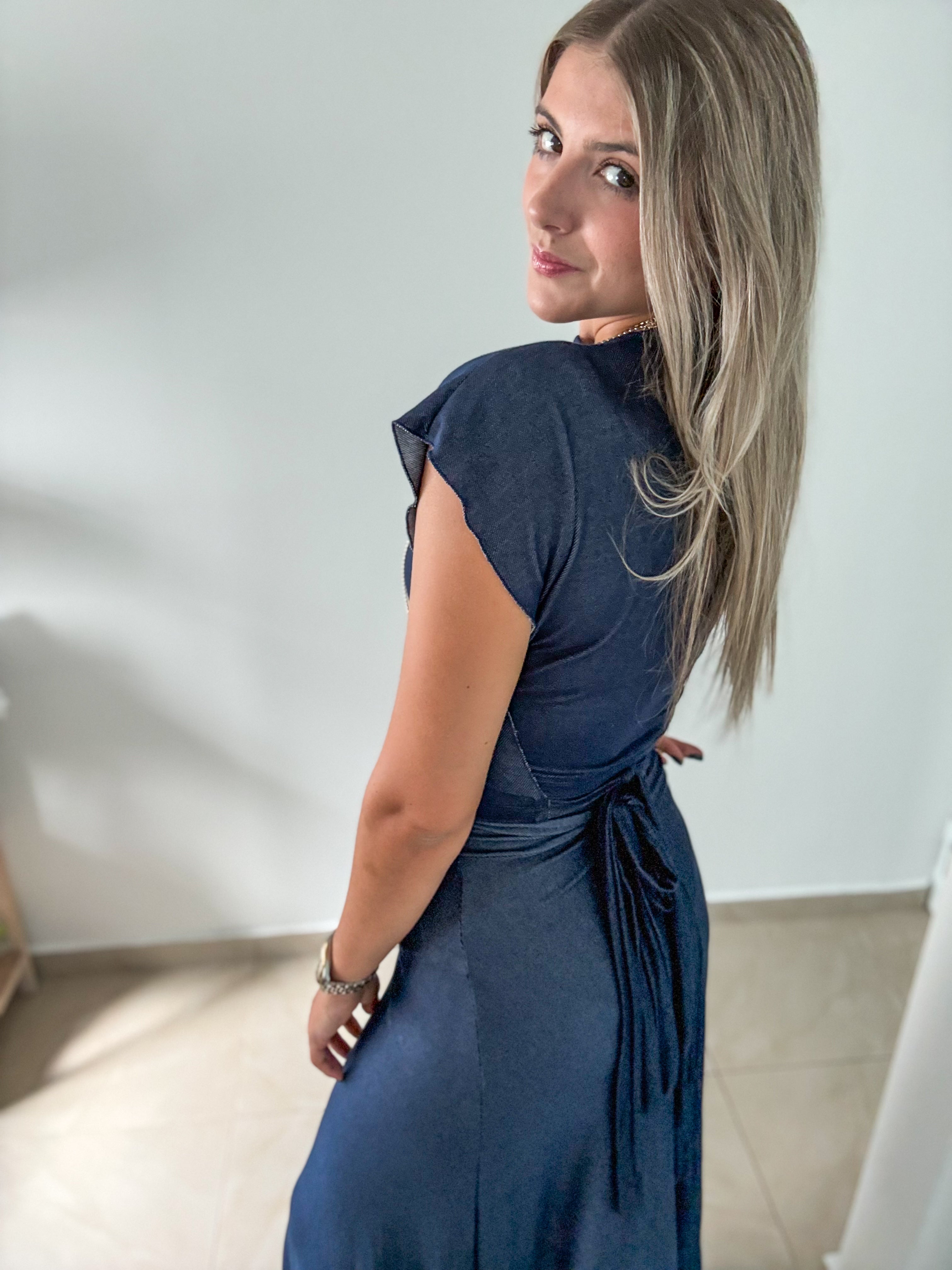 PIA DENIM SQUARE TOP
