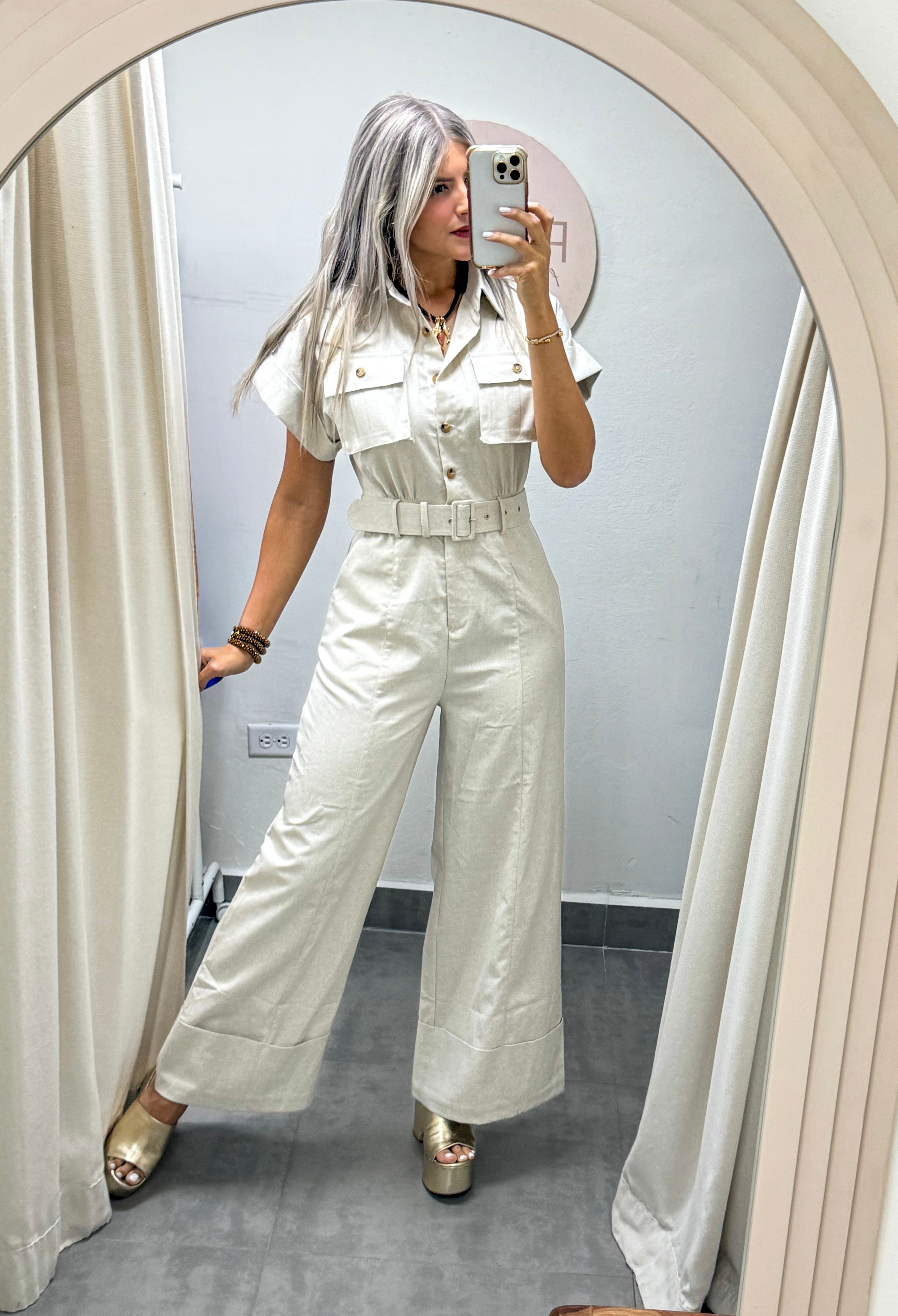 LINEN WIDE LEG JUMPSUIT