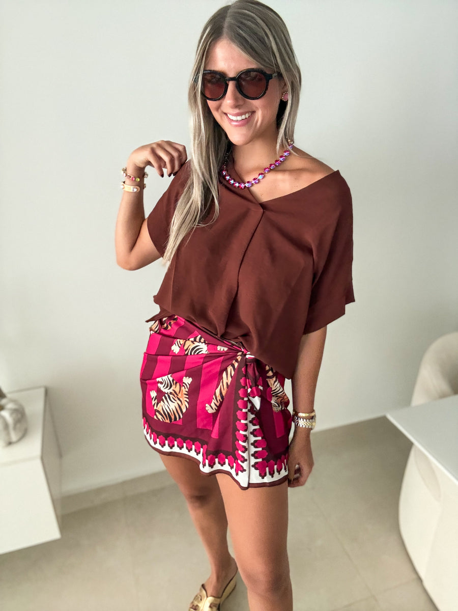TIGER SHORT PRINTED SKIRT