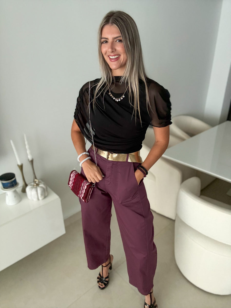 FALL COLOR BARREL PANTS