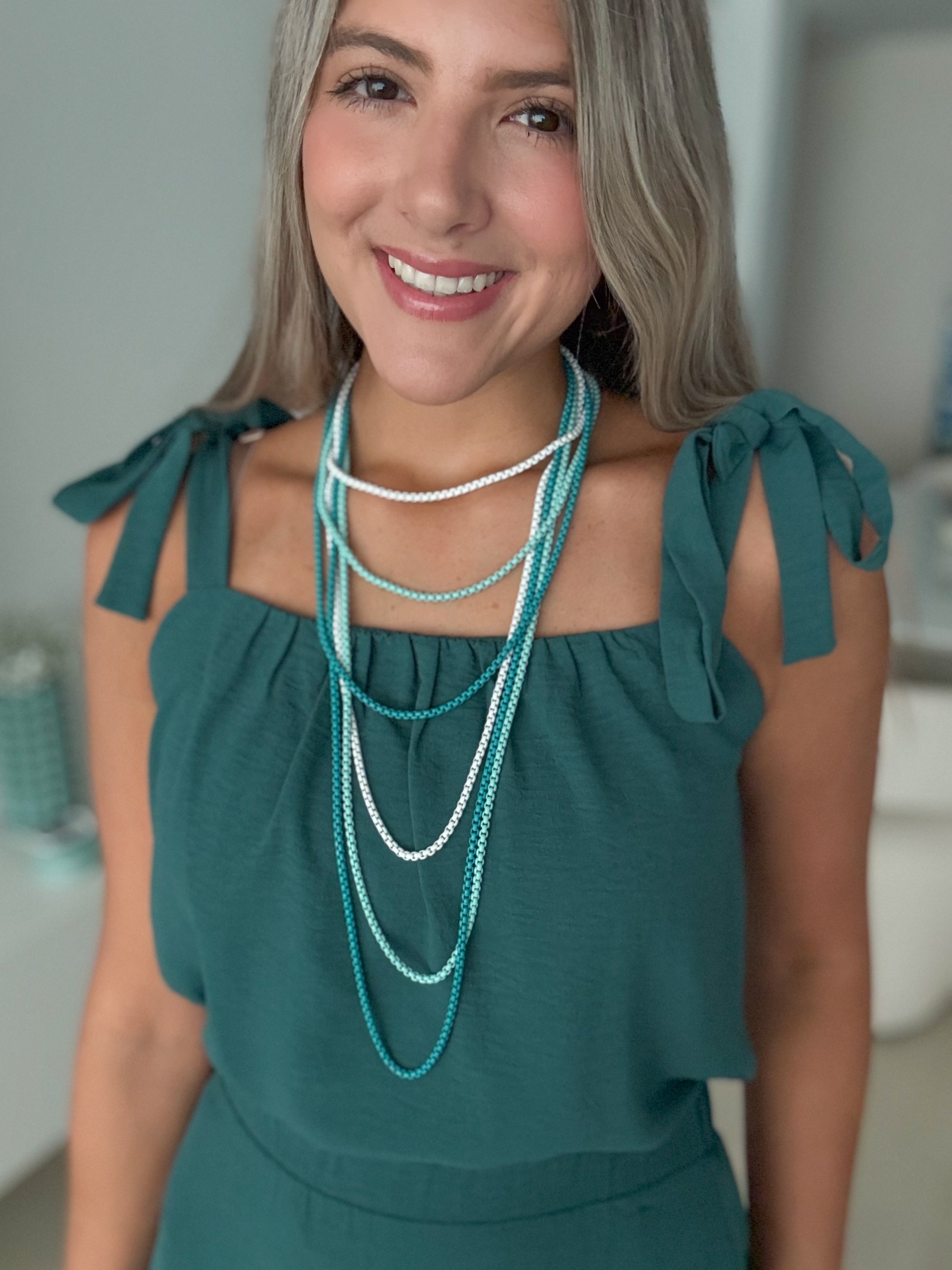 TURQUOISE LAYERED COLOR NECKLACES COLLAB