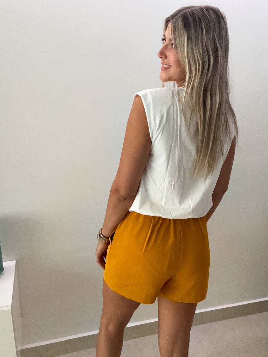 MUSTARD TAILORED SHORTS