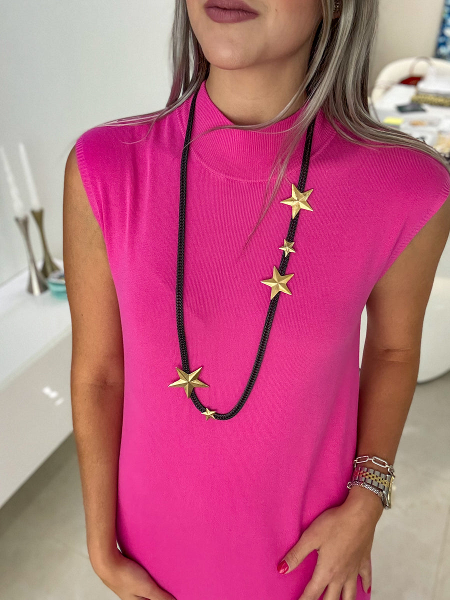 PINK MOCK NECK DRESS