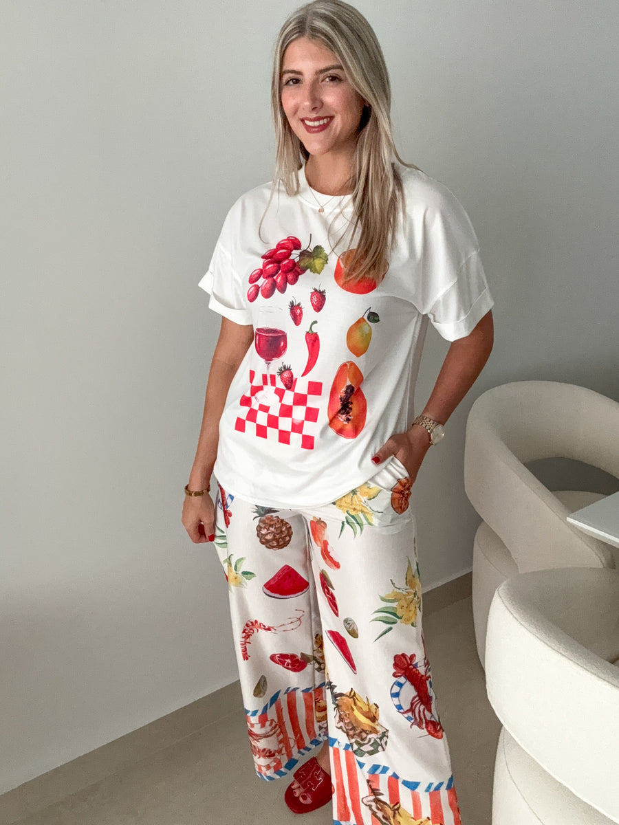 FRUITY TSHIRT & PANT SET