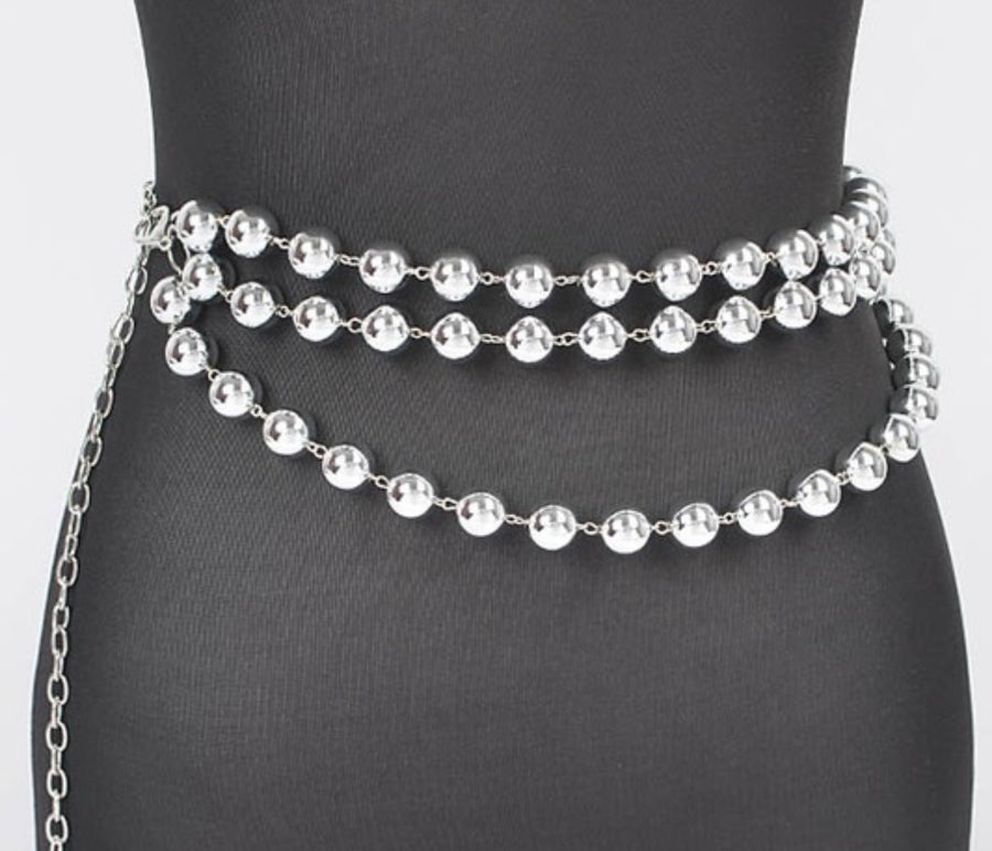 MULTI LAYERED BALL CHAIN BELT