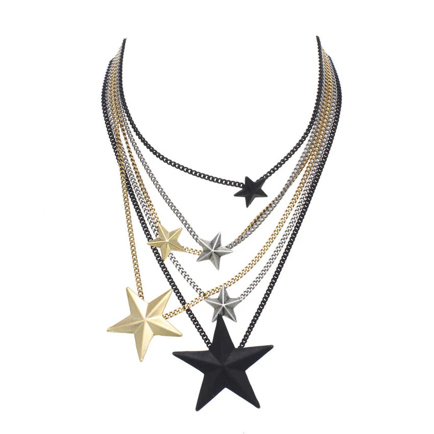 TRICOLOR STAR NECKLACE