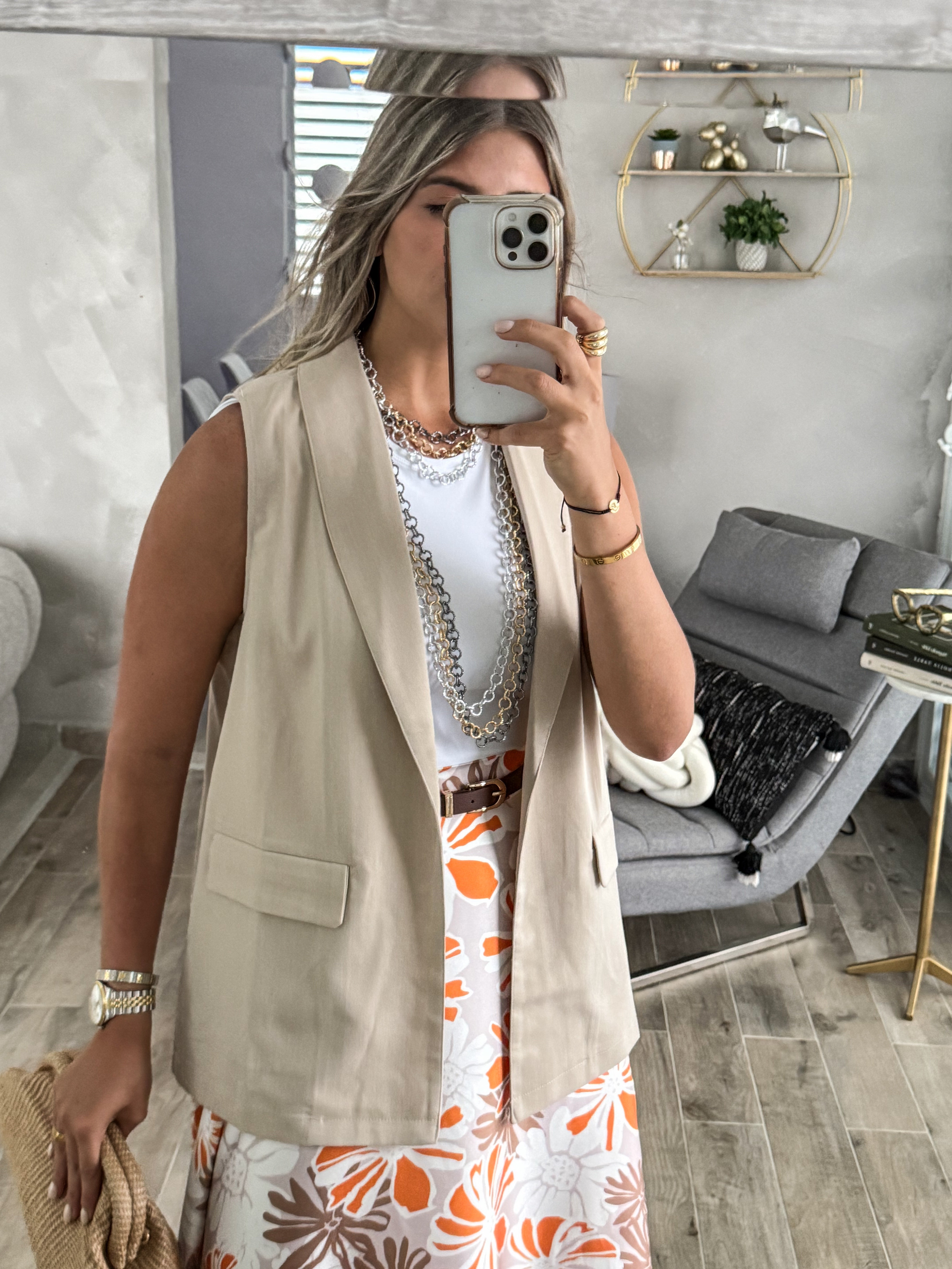 BEIGE VEST BLAZER