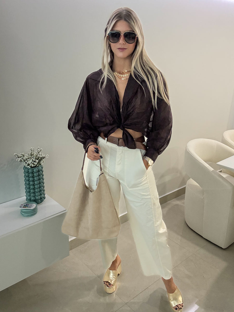SHEER KNOT BLOUSE