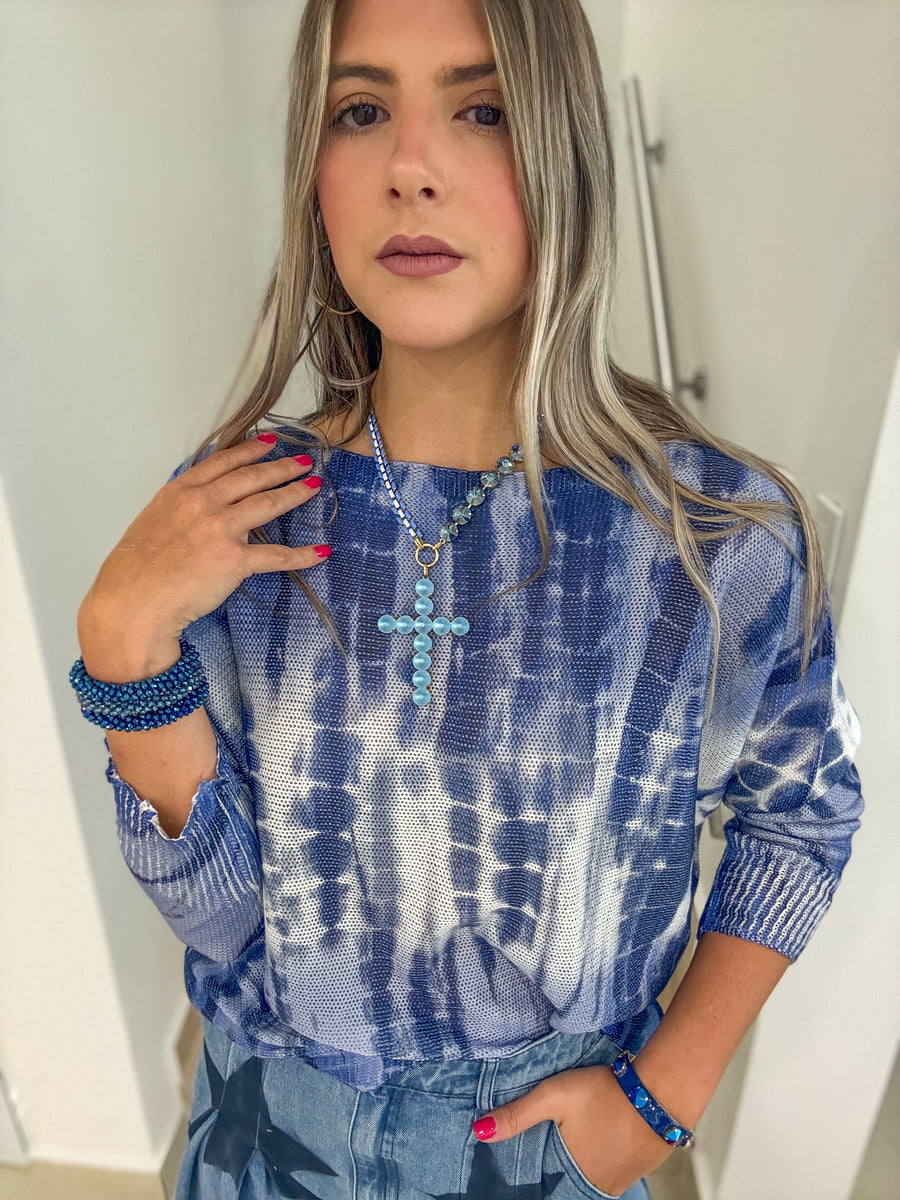 BLUE SHADES KNITTED SWEATER