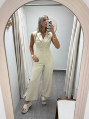 BEIGE TAILORED JUMPSUIT
