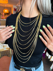 GOLD PAMPAS LAYERED NECKLACE