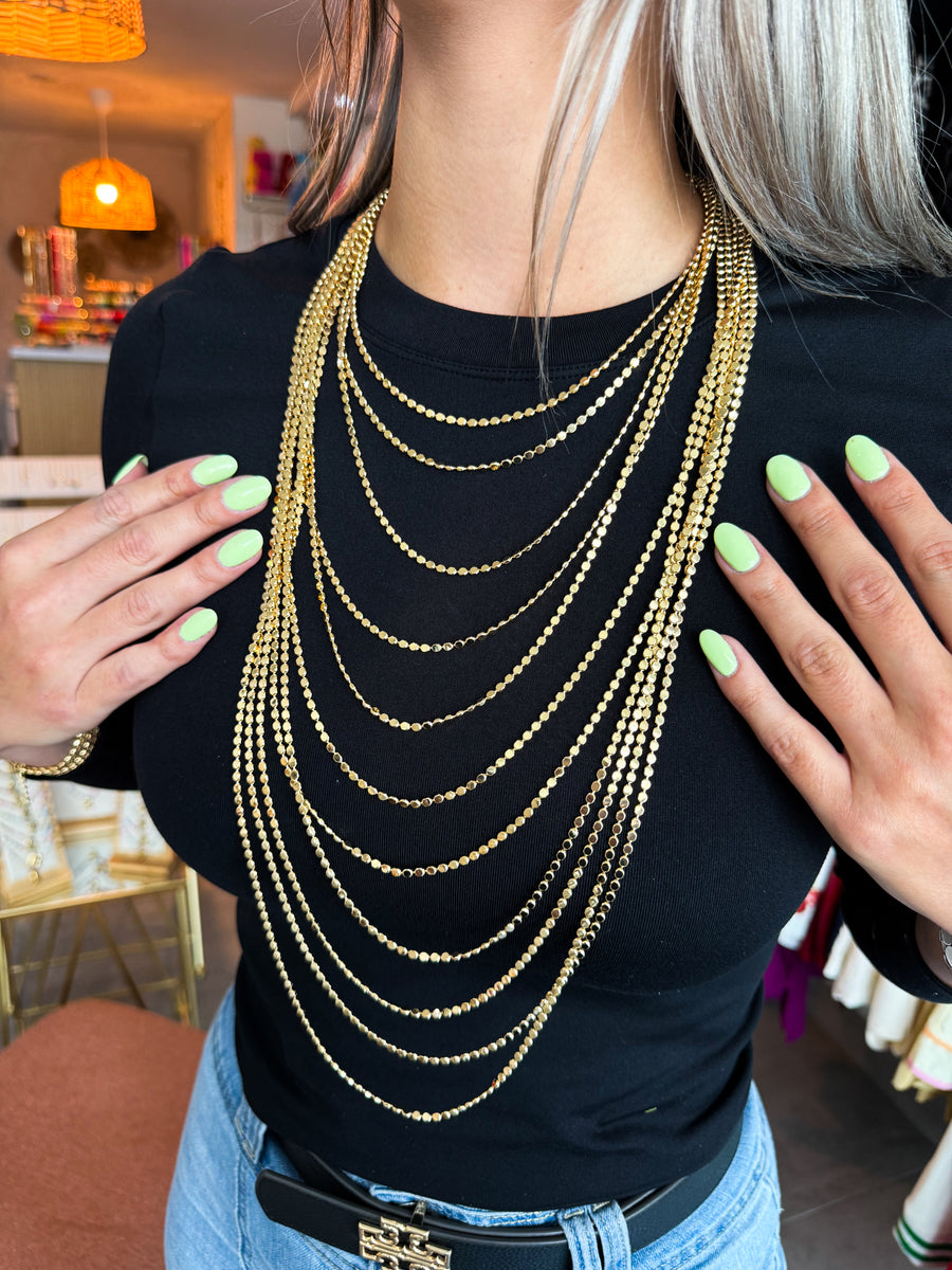 GOLD PAMPAS LAYERED NECKLACE