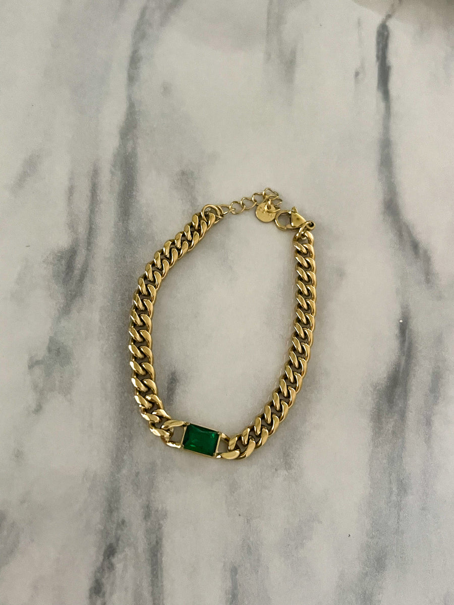 GREEN CUBANA BRACELET