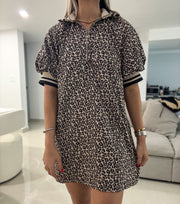LEOPARD TRACK LINES SHORT DRESS