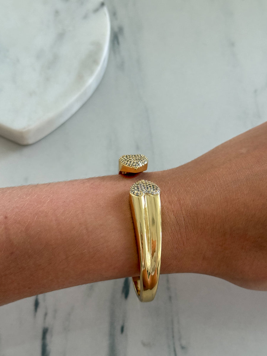 HEART RHINESTONE BANGLE