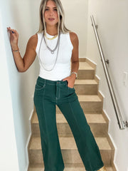 *PRE-ORDERS ARE FINAL SALE* HUNTER GREEN STRETCHY PANTS