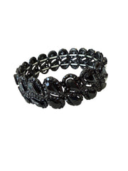 BLACK/BLACK ELASTIC CRYSTAL BRACELET