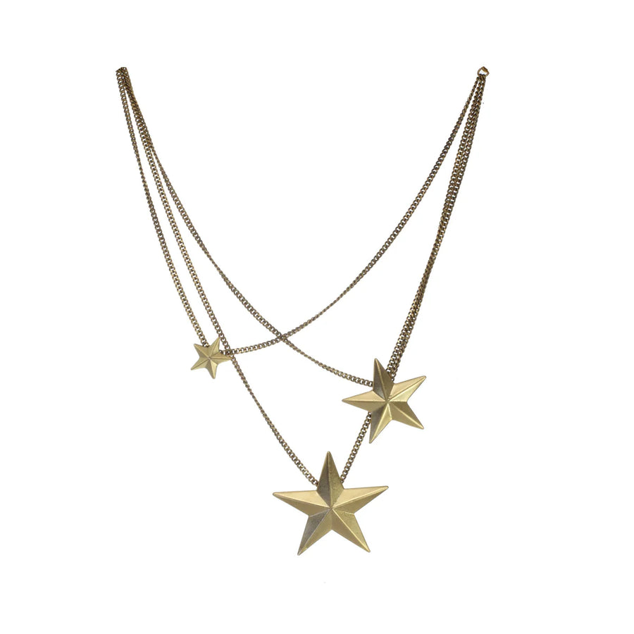 BRAZIL 3 STAR GOLD NECKLACE